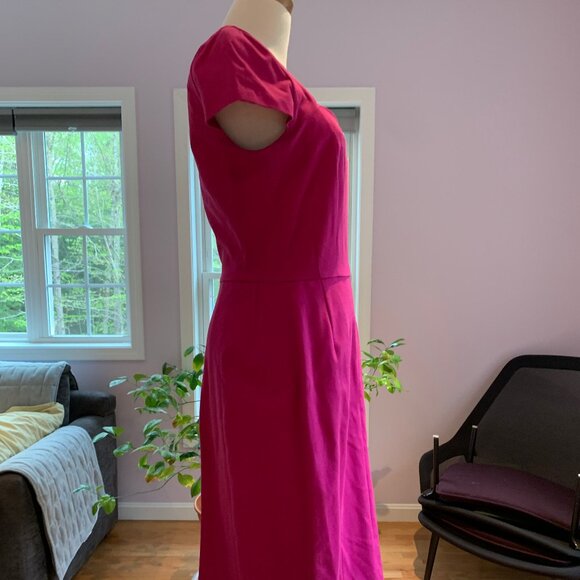 NWT hot pink Banana Republic cap-sleeve dress, US 8 - Picture 5 of 9